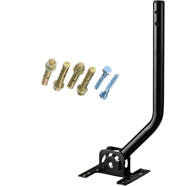 Adjustable J-Pole Mount for Outdoor Antennas — Rotatable, Weather-Resistant Wall/Eave Bracket