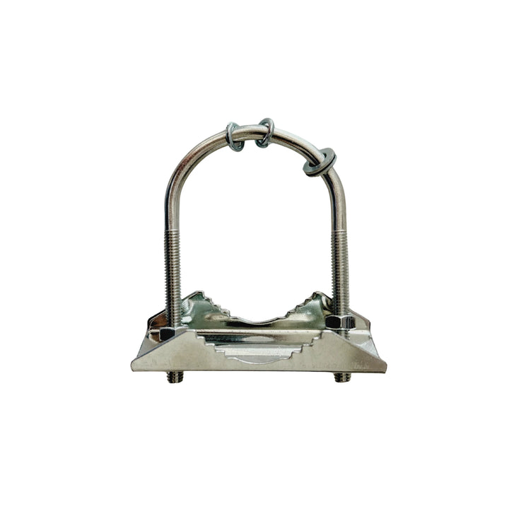 Heavy-Duty V-Jaw Mast Clamp, 304 Stainless Steel M6 U-Bolts — Mast-to-Mast Bracket for TV/CB/Ham Antennas