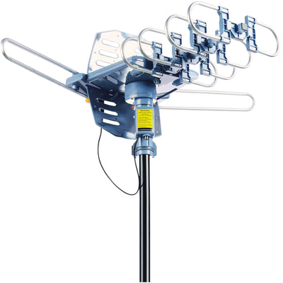 Outdoor Amplified Directional HDTV Antenna — ATSC 3.0 Ready UHF/VHF Yagi with 40ft RG6 Cable