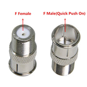 Quick Connect Cable TV Connectors, 5 Pack Ullnosoo F Type Push on Quick Coax Adapter for Coaxial Cable, RV, Satellite Dish, Cable TV, Internet